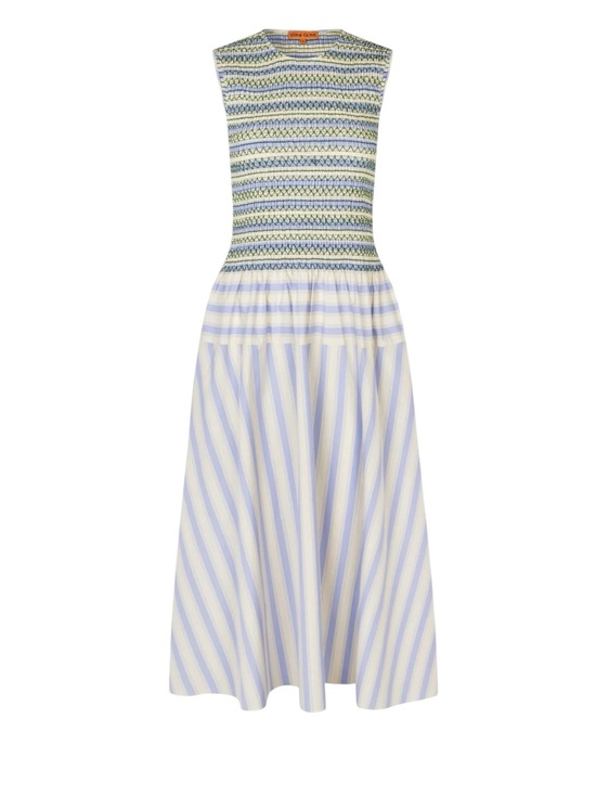 STINE GOYA Dresses & Skirts - NWT Stine Goya Smocked Gathered Tank Dress - Blue & Green Stripes Medium $425